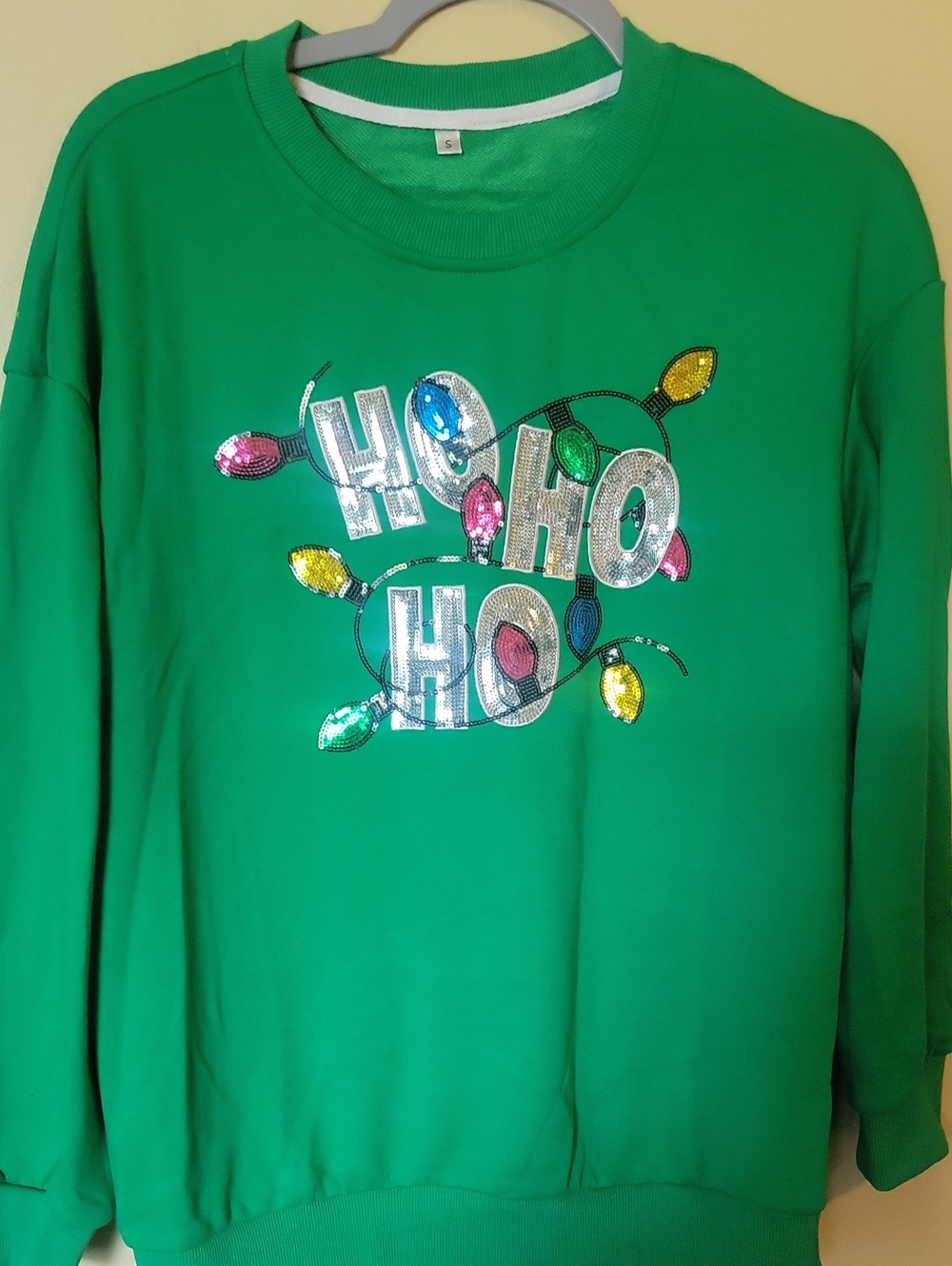 Green Holiday 'HO HO HO' Sequin Sweatshirt
